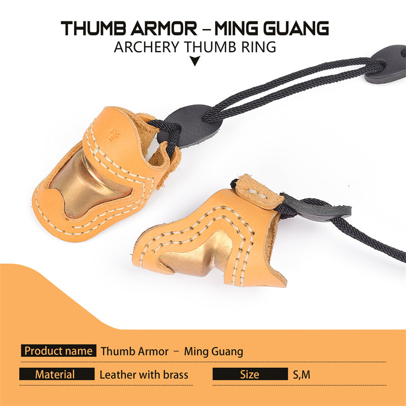 Elong Outdoor 420029 S Storlek Bågskytte Thumb ArmorTraditional Handgjord Thumb Finger Protector Archery Thumb Ring