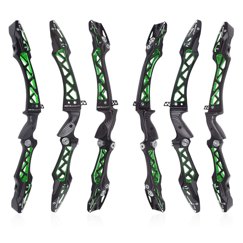 Elongarrow 25inches rh/lh svart och grön blandad färg Recurve Bow Risers